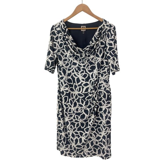 Size 12 ANNE KLEIN VALENTINA GRAY PRINTED SHEATH DRESS Day/Evening Spring Summer - Picture 4 of 6